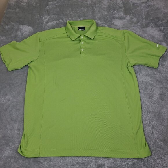 Nike Golf Men's‎ size L Lime Green Dri-Fit Polo Shirt Short Sleeve Logo - Picture 1 of 8
